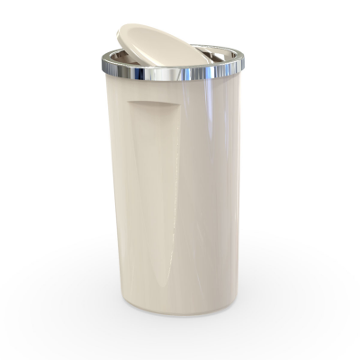 Урна для мусора Primanova Lima M-E76-09 с вращающейся крышкой 35 л, пластик бежевый