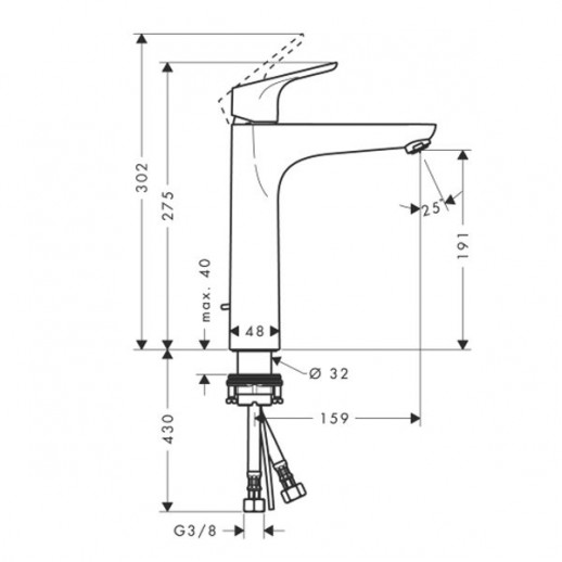 Hansgrohe Focus 31608000 смеситель для раковины с д/к, хром
