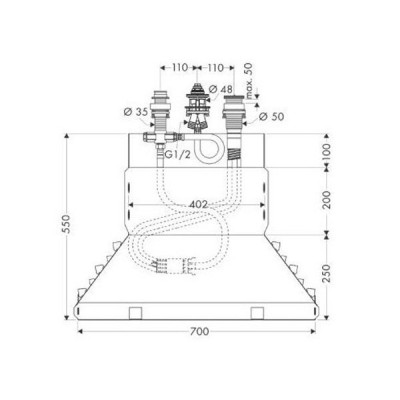 Hansgrohe 13437180 скрытая часть смесителя для ванны (3 отверстия)