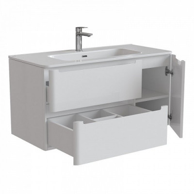 Тумба с раковиной IDDIS Edifice 100 подвесная белая (EDI10W1i95K), дизайн современный