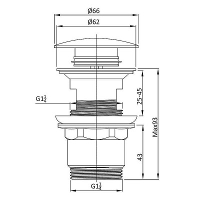 Донный клапан Vincea DPU-1B01BG click-clack золото