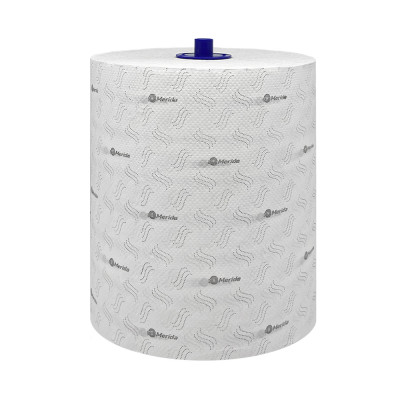 Бумажные полотенца в рулонах 2-слойные белые, с серым рисунком "ТОП ПРИНТ АВТОМАТИК МАКСИ" (6х200м.) MERIDA BP4405