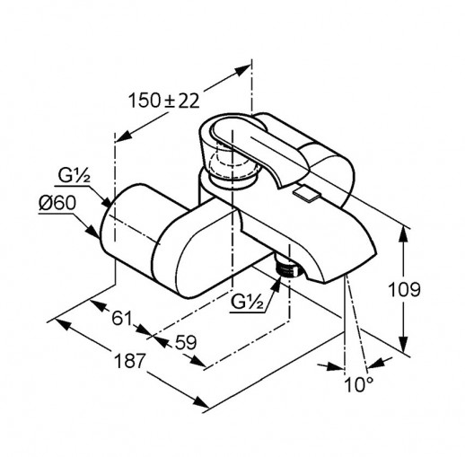 Смеситель для ванны KLUDI JOOP! хром 554430575
