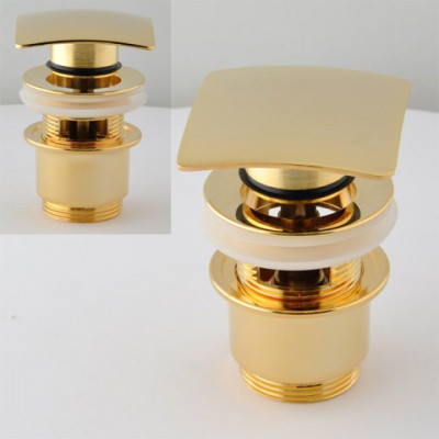 Донный клапан Remer RR 905 SCC 2 DO click-clack, с переливом, золото