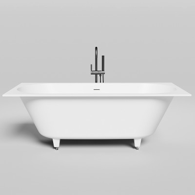 Ванна из искусственного камня Salini Ornella Axis Kit 180х80 103511G белая глянцевая прямоугольная