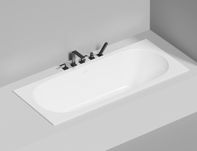 Ванна из искусственного камня Salini Ornella Axis Kit 180х80 103511G белая глянцевая прямоугольная