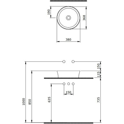 Раковина-чаша Berges Ego SL 38 181021 антрацит матовый круглая