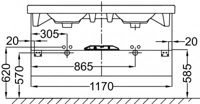 Мебель 120 см для раковины-столешницы, 1 выдвижной ящик, Jacob Delafon «ODEON UP» (EB887-N14)