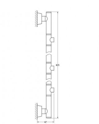 FBS Vizovice VIZ 075 штанга для аксессуаров «UNIVERSAL», трехпозиционная, 81 см, хром (СНЯТ с пр-ва)