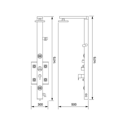 Kanggu SL057 00152042 душевая панель, хром
