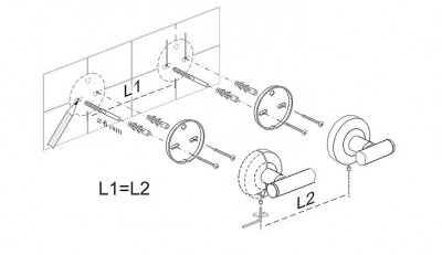 FBS Standard STA 075 штанга для аксессуаров «UNIVERSAL», трехпозиционная, 81 см, хром