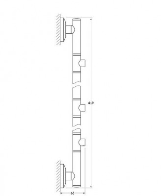 FBS Standard STA 075 штанга для аксессуаров «UNIVERSAL», трехпозиционная, 81 см, хром