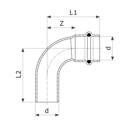 Viega Отвод 90° Profipress G