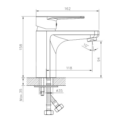 Смеситель для раковины Decoroom DR72011 хром однорычажный