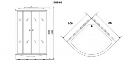 Душевая кабина Niagara Ultra NG-1908-01 90x90х220 см высокий поддон