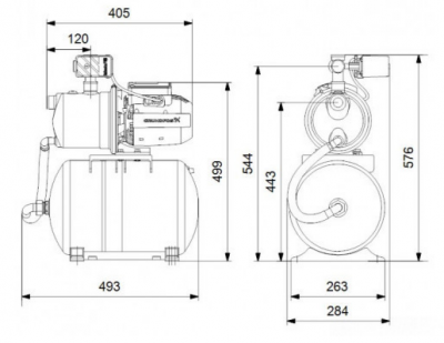 Насос самовсасывающий Grundfos JP 4-47 PT-H, номинальный расход 4 м3/ч, максимальный напор 47 м (99463875)