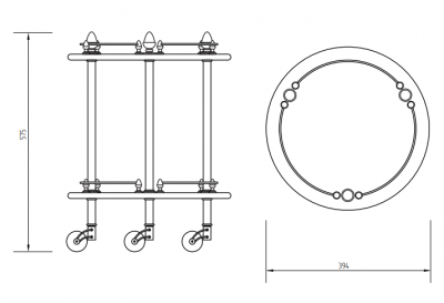 MIGLIORE Elisabetta 17082 столик на колесиках, золото