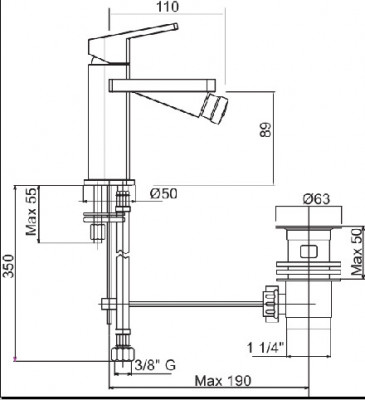 Смеситель Cezares Trend TREND-BSM1-01-Cr для биде
