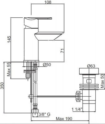 Смеситель Cezares GARDA-BSM1-01-Cr для биде