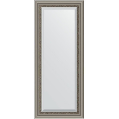 Зеркало настенное Evoform Exclusive 146х61 BY 1267 с фацетом в багетной раме Римское серебро 88 мм