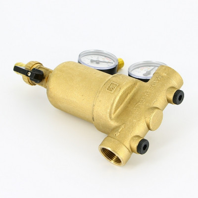 Фильтр промывной Uni-Fitt ВВ 3/4" со сливным шаровым краном и 2 манометрами, 300 мкм (216G3030)