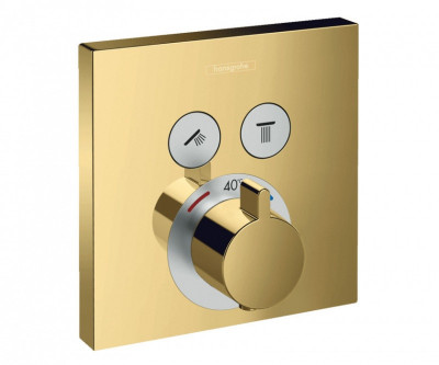 Термостатический смеситель для душа Hansgrohe ShowerSelect 15763990 (золото)
