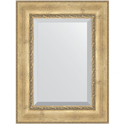Зеркало настенное Evoform Exclusive 82х62 BY 3402 с фацетом в багетной раме Состаренное серебро с орнаментом 120 мм