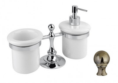 Стакан и диспенсер настольные Cezares Olimp TDT-03/24-M цвет золото, ручки металл