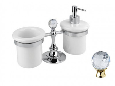 Стакан и диспенсер настольные Cezares Olimp TDT-03/24-M цвет золото, ручки металл