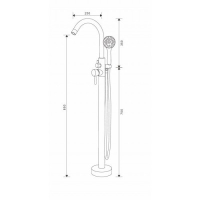 Напольный смеситель для ванны Gappo однорычажный хром (G3098)