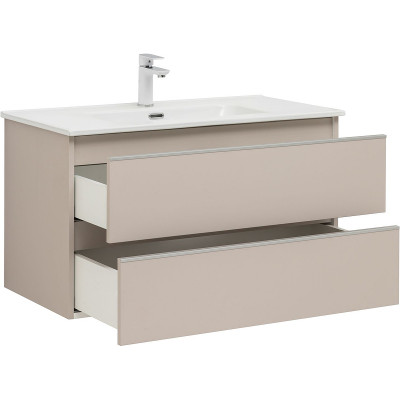 Тумба под раковину Aquanet Вега 90 329586 подвесная бежевая