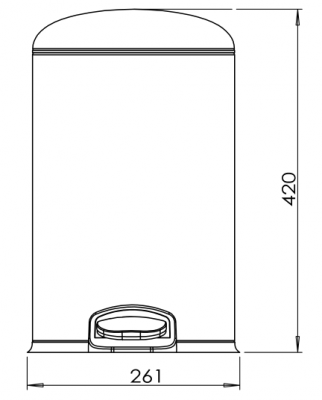 Ведро для мусора с микролифтом 12 л JAVA S-885-12R нерж сталь малиновый