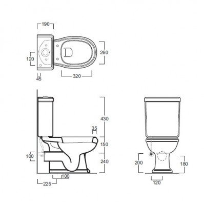 SIMAS Arcade AR831bi+AR822bi+AR002bi/cr+D21cr унитаз моноблок с горизонтальным сливом, белый