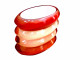 Стакан для зубной пасты Primanova овальный, красно-белый, MILI, 12х7х9 см полимер D-19023  (D-19023)