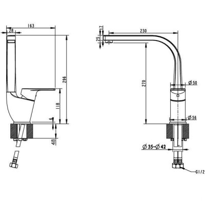 Bravat Line F75299C-2 смеситель для кухни, хром