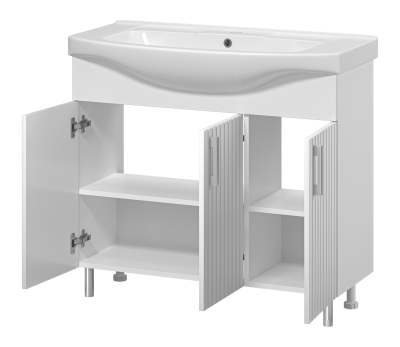 Тумба напольная Misty Изео 95 белая (Э-Изе01095-021Н) с раковиной