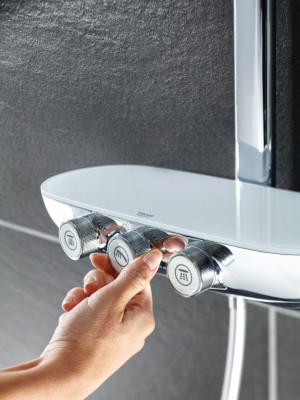 Душевая система с термостатом GROHE Rainshower SmartControl с верхним и ручным душем, хром (26250000)