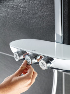Душевая система с термостатом GROHE Rainshower SmartControl с верхним и ручным душем, хром (26250000)