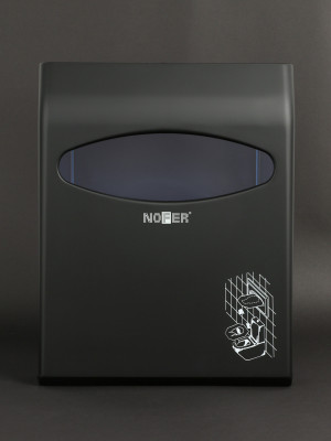 Диспенсер гигиенических покрытий для унитаза NOFER Black 04028.N, пластик/черный