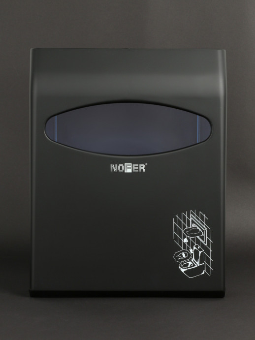 Диспенсер гигиенических покрытий для унитаза NOFER Black 04028.N, пластик/черный