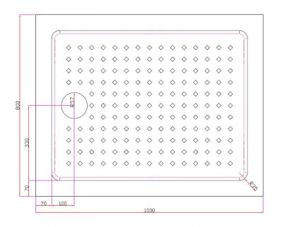 Акриловый поддон CEZARES TRAY-A-AH-100/80-15-W