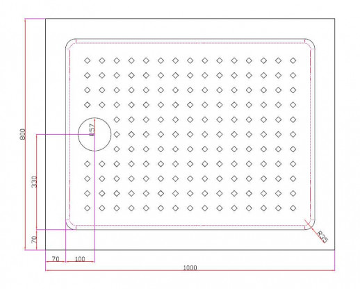 Акриловый поддон CEZARES TRAY-A-AH-100/80-15-W