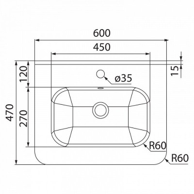 Тумба с раковиной IDDIS Brick 60 подвесная белая (BRI60W0i95K), дизайн современный