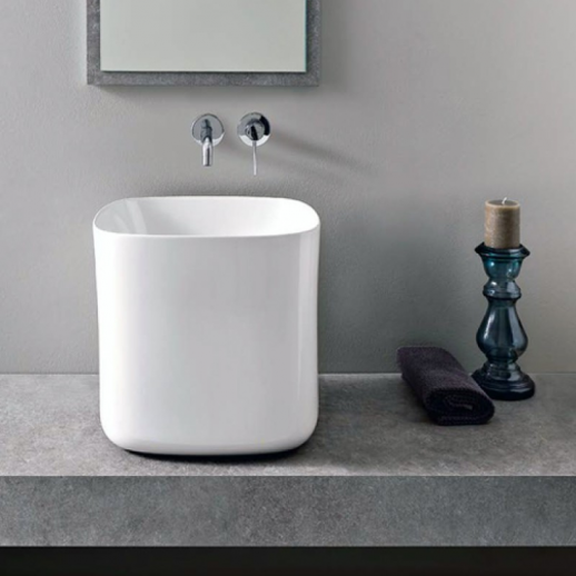 Раковина накладная Scarabeo Moon 550354 42х42x40 см, розовая матовая