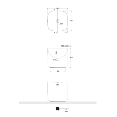 Раковина накладная Scarabeo Moon 550354 42х42x40 см, розовая матовая