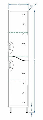 Шкаф-пенал в ванную Stella Polar Сильва 36 SP-00000205 белый
