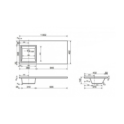 Раковина Style Line Estetus Даллас 100 L СС-00002390 на стиральную машину белая прямоугольная