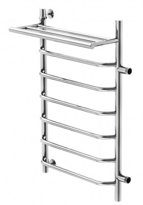 Водяной полотенцесушитель Акванерж Трапеция с полкой 400х500 (боковое подключение), хром