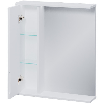 Зеркало со шкафчиком Volna Lake 60 L zsLAKE60.L-01 с подсветкой белое прямоугольное