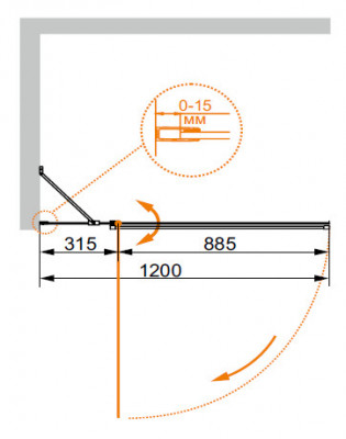 Душевая шторка на ванну Cezares Eco-O-V-11-120/140-C-Cr 120x140 см стекло прозрачное